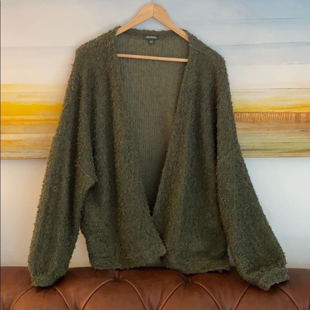 Fuzzy Open Neck Cardigan - Wild Fable